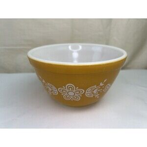 Vtg Pyrex Butterfly Gold Mixing Bowl 401‎  1 1/2 Qt 750 ml MCM